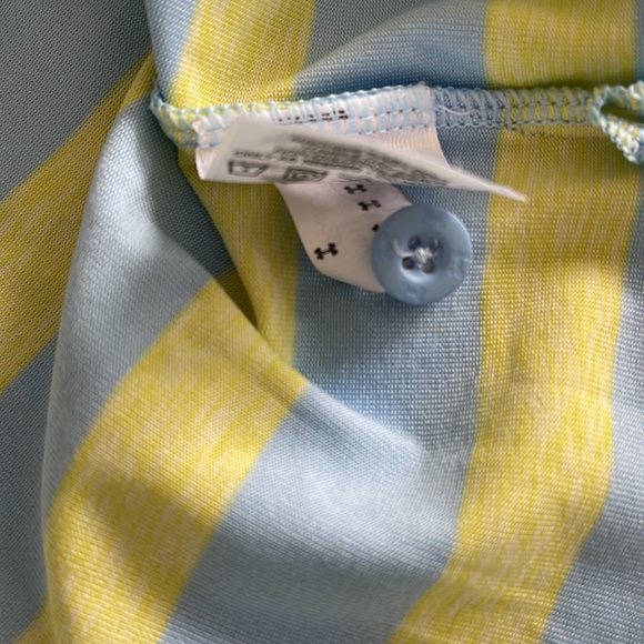 Youth Under Armour HeatGear Blue and Yellow Striped Golf Shirt-Y Large - Picture 9 of 9